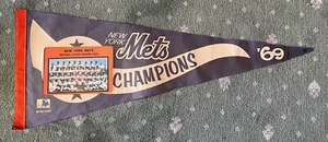 Vintage 1969 New York Mets National League Champs Baseball 30x12 Felt Pennant - Picture 1 of 24
