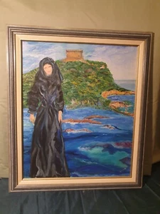 Régionalisme Corse Tableau huile sur toile daté signé encadré - Picture 1 of 7