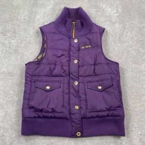 Apple Bottom Women's Full Zip Up Puffer Vest Jacket Size XL Purple High Neck - Picture 1 of 8