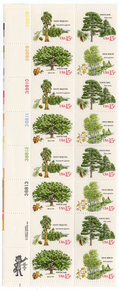 Scott #1767a (1764-67) 1978 Arboretum 15¢ Plate Block of 16 Stamps - MNH UL #4 - Image 1 of 1