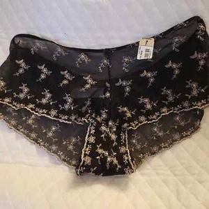 Vintage Delicates Panties Sheer Lace Black Floral Embroidery Sz 7 L JC Penny - Picture 1 of 9