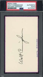 Walt Cunningham PSA DNA Signed 3x5 Index Card Autograph