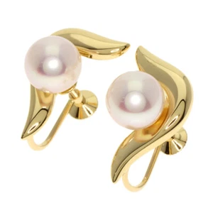 MIKIMOTO Earring Pearl Pearl K18 Yellow Gold - Picture 1 of 4