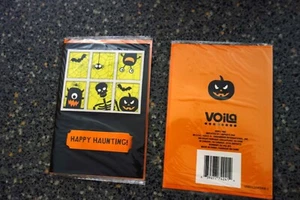 Tarjeta de felicitación de Halloween viola, 3D dimensional, esqueleto/murciélagos/araña nueva/sellada - Imagen 1 de 5