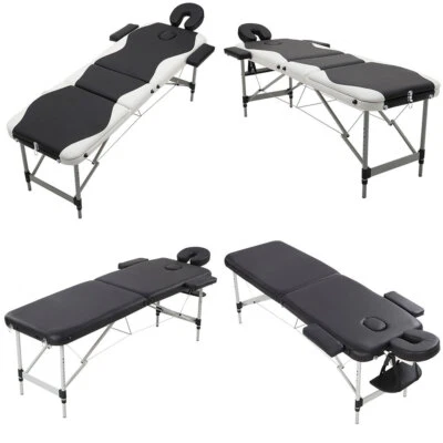 ARTIFCIAL-MASTER Portable Folding Massage Table Salon Spa Beauty Bed Therapy Couch 3 Section UK