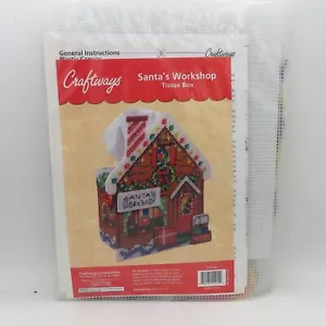 Craftways SANTA'S WORKSHOP Tissue Box Needlepoint Kit 9.5x10x5 570132 NEW/SEALED - Picture 1 of 2
