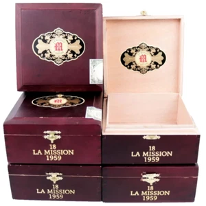 Lote de 5 cajas de cigarros de madera La Mission L'Atelier 1959 5,75" x 5,75" x 2,75" - Imagen 1 de 10