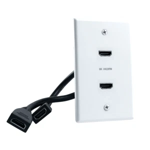 Construct Pro™ Decora Wall Plate (2) Connettori HDMI F-F 8K, 2.1V (Bianco) - Foto 1 di 6