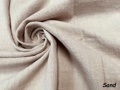 Stone Washed Linen Fabric Soft Material curtains dress -140cm wide - Sand - Image 1 of 4