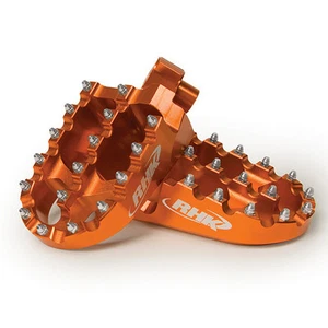 Wide RHK Orange Footpegs Fit KTM SX85 2011 2012 2013 2014 2015 2016 2017 - Picture 1 of 2
