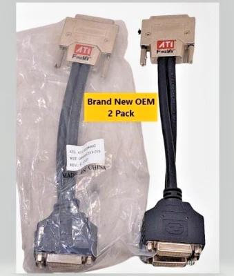 New 2 Pack AMD (ATI SAPPHIRE) 6111020400G VHDCI TO DUAL DVI-I ADAPTER CABLE - Image 1 of 4
