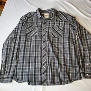 Levi's Button-up Western Pearl Snap Mens XXL Shirt RED TAG Longsleeve Black Gray - Picture 1 of 11