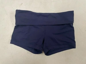 LULULEMON IVIVVA BLUE FOLD TOP STRETCHY BOOTY DANCE GYMNASTIC SHORTS 8 - Picture 1 of 2