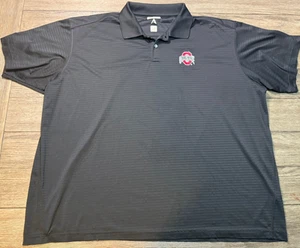 Ohio State Embroidered Logo Black Golf Polo Short Sleeve Striped Shirt Size 2XL - Picture 1 of 6