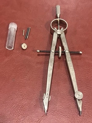 Vtg ALVIN W. Germany 6" Drafting Compass # 504 In Case With All Parts/Leads - Image 1 of 4