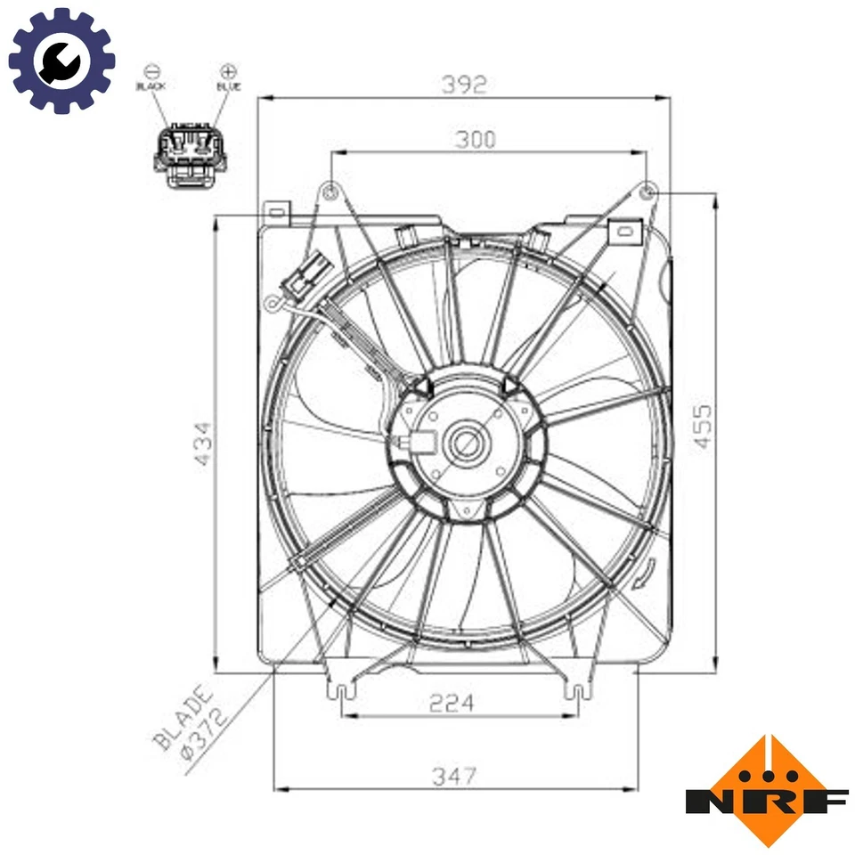 FAN ENGINE COOLING 47935 FOR K24W 2.4L L15BE/L15BG/L15BY/L15BH 1.5L 4cyl - Image 1 of 4