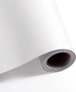 Carta Adesiva per Mobili, 40X300Cm Bianco Opaco, Pellicola Adesiva Rotolo Adesiv - Foto 1 di 12