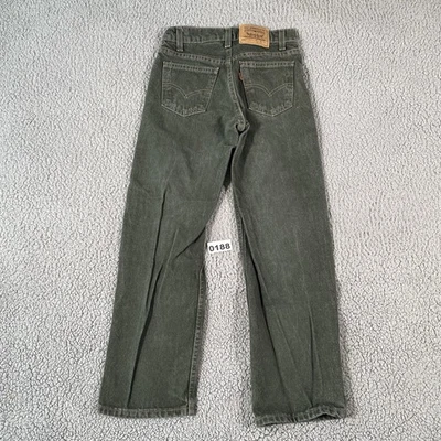 Jeans Vintage Levis 562 Niños 10 Verde Calce Suelto Naranja Pestaña Años 90 Denim Hecho en EE. UU. Foto 1 de 4