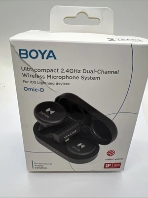BOYA Omic-D 2.4GHz Wireless Lavalier Microphone for iPhone iOS W/ Magnetic Clip - Image 1 of 4