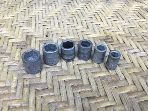 Juego de 6 enchufes hexagonales vintage métricos de 1/4" sin marca hechos en EE. UU. 6-Pt - Imagen 1 de 6
