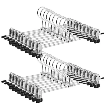 20 Stück Metall Hosenbügel, Anti-Rutsch Kleiderbügel, Platzsparend Rockbügel ... - Bild 1 von 4