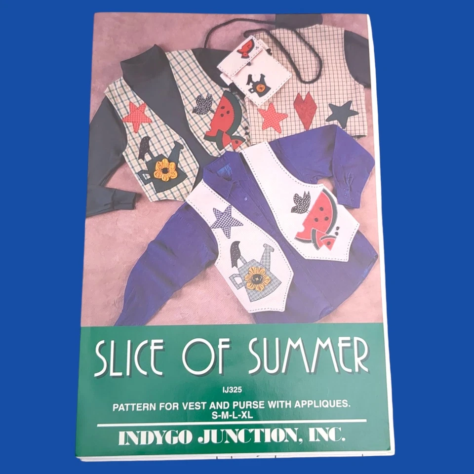 Slice of Summer Vest Applique Sewing Pattern Indygo Junction IJ325 S-XL - Image 1 of 3