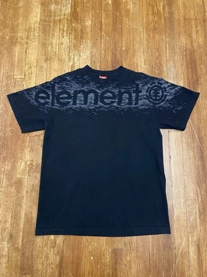 Camiseta negra grande vintage Y2K Element Skate Grunge AOP para hombre Foto 1 de 4