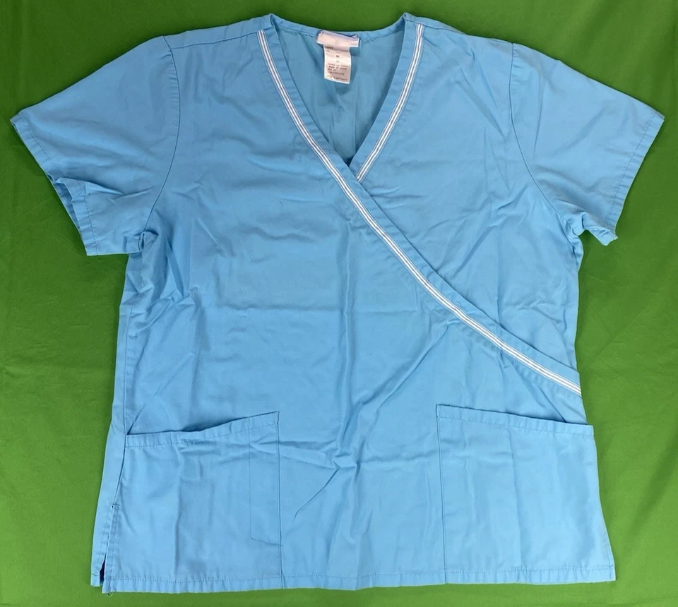 Medium Blue Simply Basic Scrub Top - Image 1 of 4