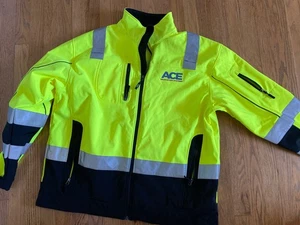 MAXHi-Viz Safety  ANSI Class 3 Hi Vis Reflective Zip Up Jacket XL Yellow - Picture 1 of 7