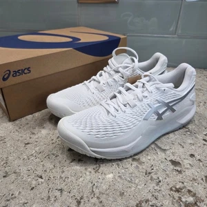 Scarpe da tennis donna NET ASICS Gel Resolution 9 bianco argento puro taglia 9 nuove scatola - Foto 1 di 10