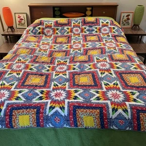 Sacco a pelo vintage anni 70 finto patchwork - Foto 1 di 19