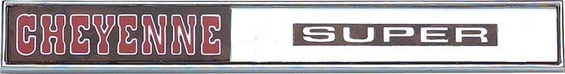 1971 Chevrolet GMC Truck; "Cheyenne Super" Glove Box Door Emblem w/Fasteners; - Image 1 of 1