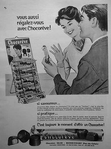 PUBLICITÉ 1960 CHOCORÊVE VOUS AUSSI RÉGALEZ VOUS CHOCOLATS IBLED MONDICOURT - Picture 1 of 1