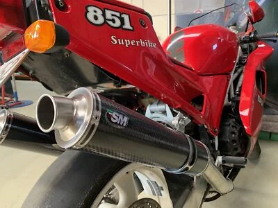 Ducati Superbike 851 888 Silmotor Escape Slipon Silenciadores Carbono Estrada Legal Novo - Imagem 1 de 4