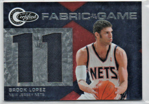 2010-11 Totally Certified Fabric of the Game Brook Lopez Jumbo Jersey Number #