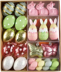 Easter Eggs Decorations, 40Ct Easter Tree Ornaments for Basket, Shatterproof Col - Picture 1 of 12