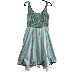 Anthropologie SNAK Women Midi Dress Floral Sleeveless Sz S Green Peasant 2-15 - Picture 1 of 11