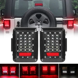 Pair For 2007-18 Jeep Wrangler JK LED Tail Light Rear Lights Brake Reverse Turn - Picture 1 of 12