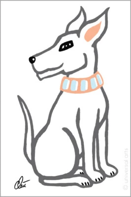 JACQUELINE DITT - The Loyal Dog - outline Original Druck Grafik Hund - Bild 1 von 3