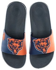 FOCO NFL Men's Chicago Bears Cropped Big Logo Raised Slides - Picture 1 of 7