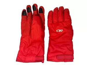 OUTDOOR RESEARCH OR Red Warm PRIMALOFT WINTER GLOVES Ski Snowboard Gear Adult M - Picture 1 of 7