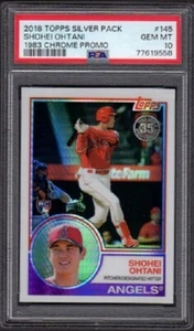 Shohei Ohtani Topps Silver Pack Rookie #145 1983 2018 cromo promoción graduado PSA 10 - Imagen 1 de 2