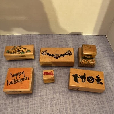 LOTE DE 6 SELLOS DE GOMA VINTAGE AÑOS 80 90 PSX HAPPY HALLOWEEN JACK-O-LANTERN DEVIL  Foto 1 de 4