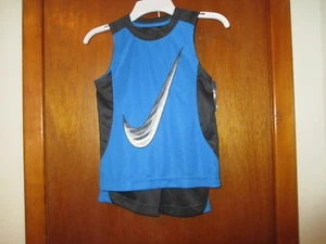 NIKE BOYS 2PC SLEEVELESS SHORT SET ANTHRACITE/BLUE SIZE XS (4) - Picture 1 of 5