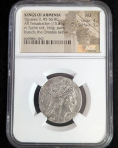 Kings of Armenia AR Tetradrachm NGC AU 6606861-040 - Picture 1 of 6