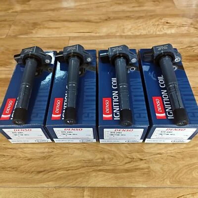 New 4x Denso Ignition Coils 673-2301 For 02-06 Honda 2.4L UF311 30520-PNA-007 - Image 1 of 4