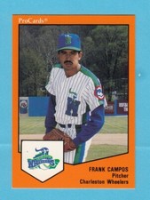 1989 Minor League Frank Campos -- Charleston Wheelers -- Box 183