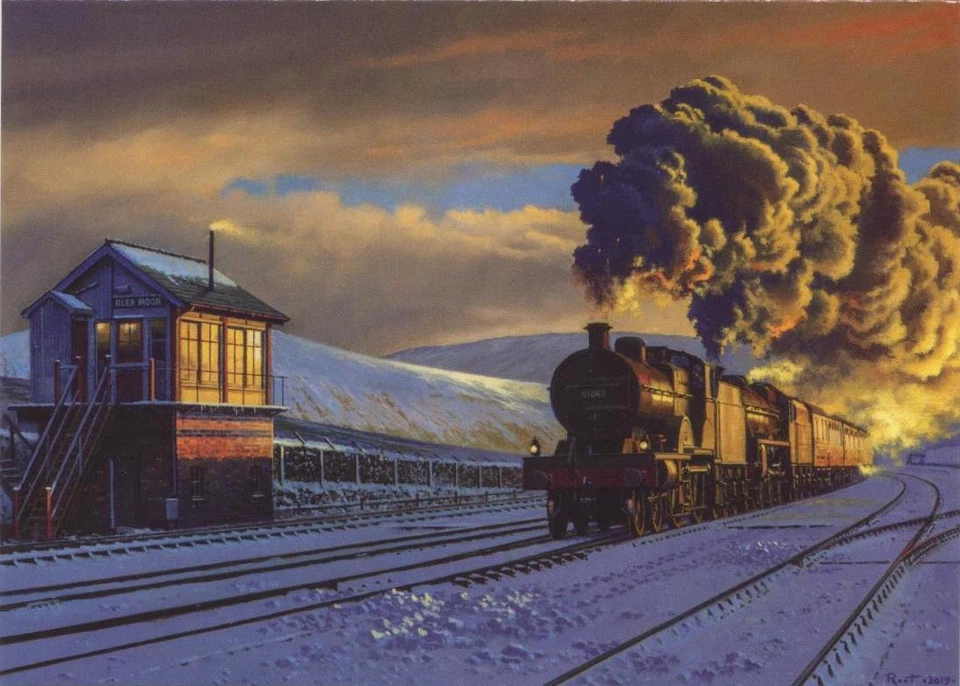 LMS BR Black 5 Compound Railway Engine Loco Steam Train Christmas Xmas Card - Image 1 of 1