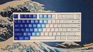 KAT Great Wave Japanese Keycaps Custom Keyboard, Weikav D75 MMD Matcha switch - Picture 1 of 12