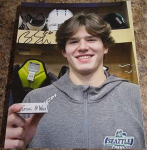BRAEDEN COOTES SIGNED 8X10 MATTE PHOTO SEATTLE THUNDERBIRDS 2025 NHL DRAFT (A) - Picture 1 of 2
